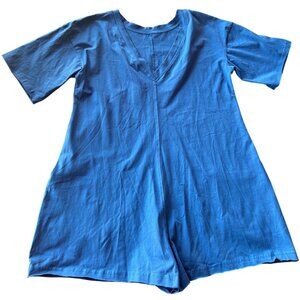 V-Neck Short Sleeve Women's Romper With Pockets By Ugerlov Relaxed Fit Breathabl